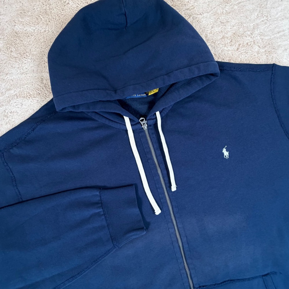 Polo Ralph Lauren Mens 4XLT Full Zip Hoodie Navy Blue Pony Logo Big & Tall NWOT